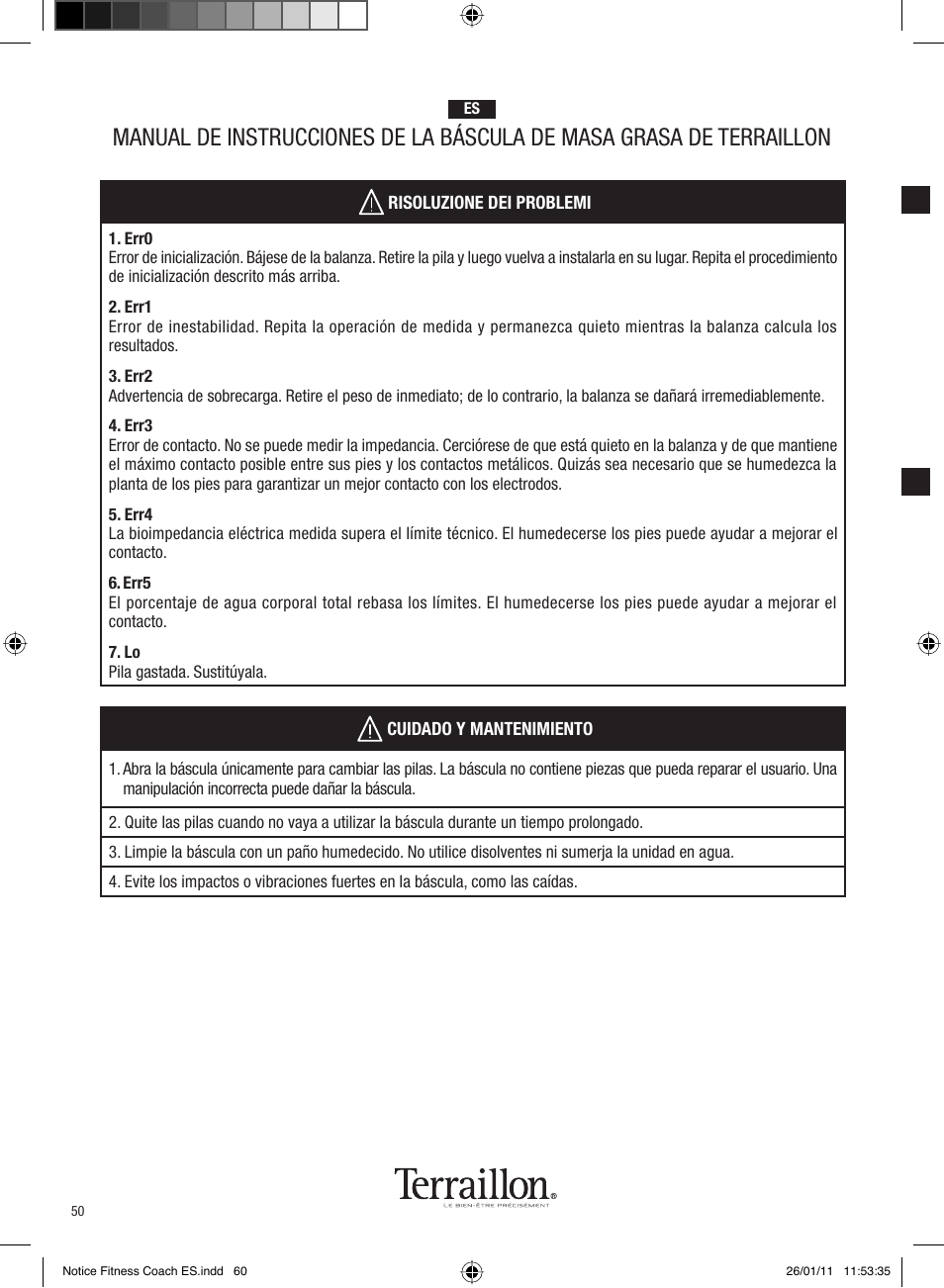 Terraillon Fitness Coach Style User Manual | Page 50 / 64