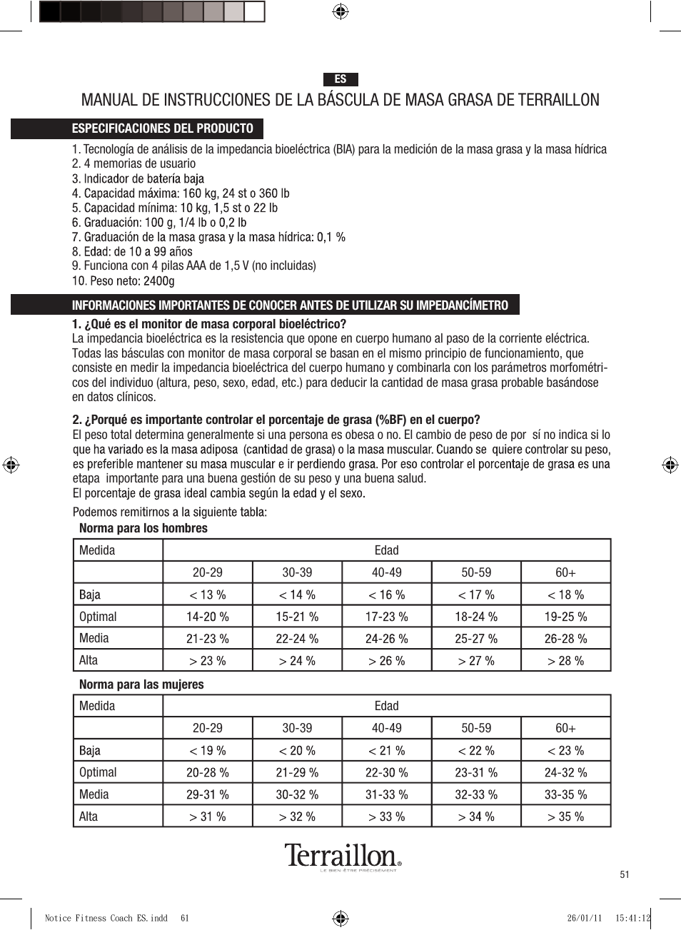 Terraillon Fitness Coach Style User Manual | Page 51 / 64