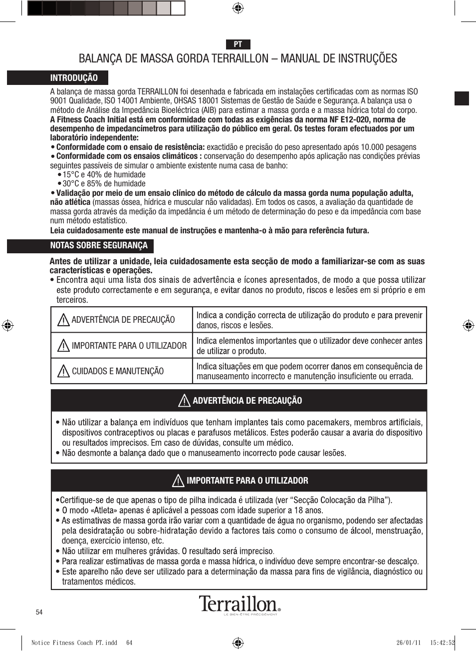 Terraillon Fitness Coach Style User Manual | Page 54 / 64