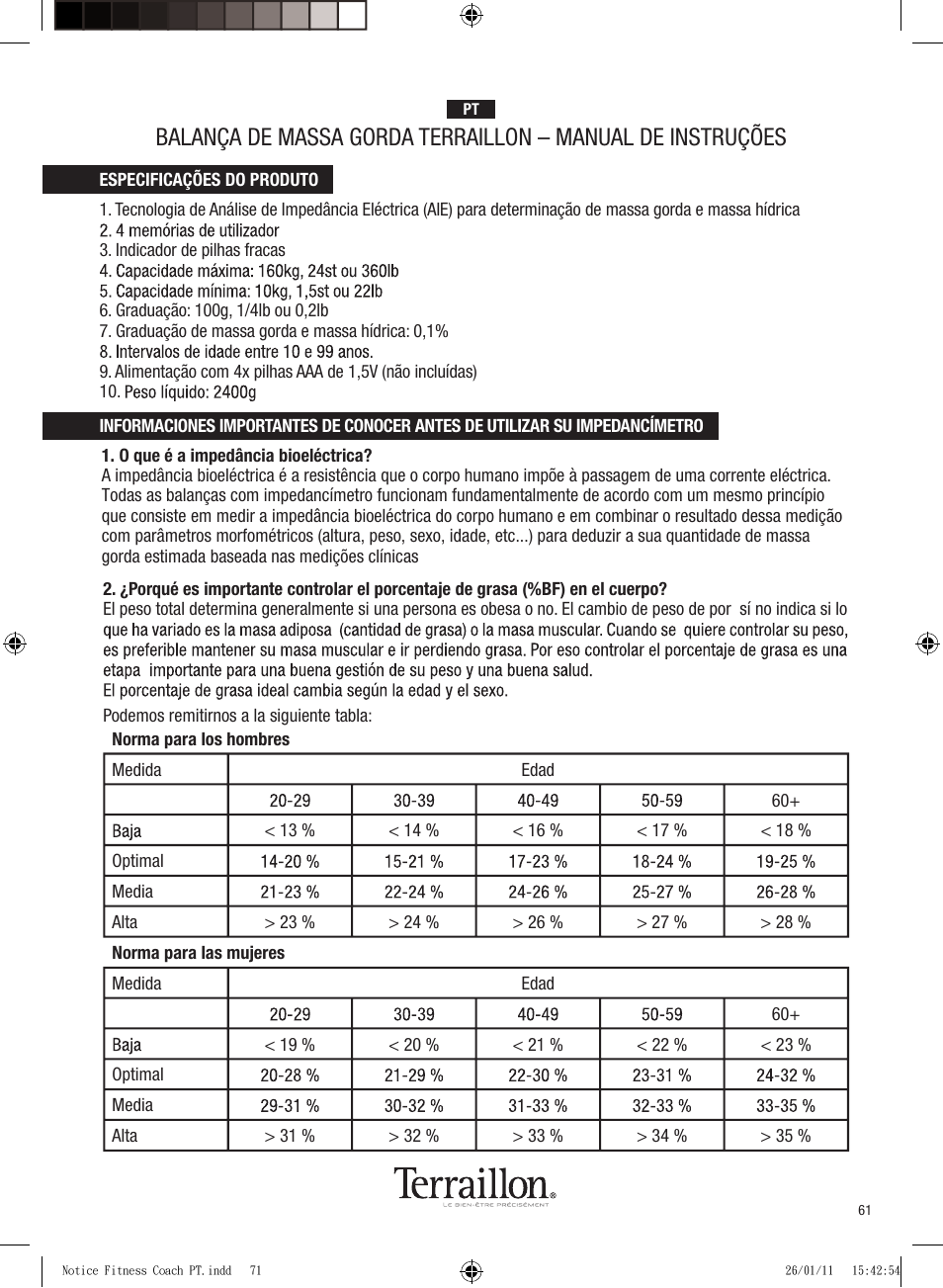 Terraillon Fitness Coach Style User Manual | Page 61 / 64