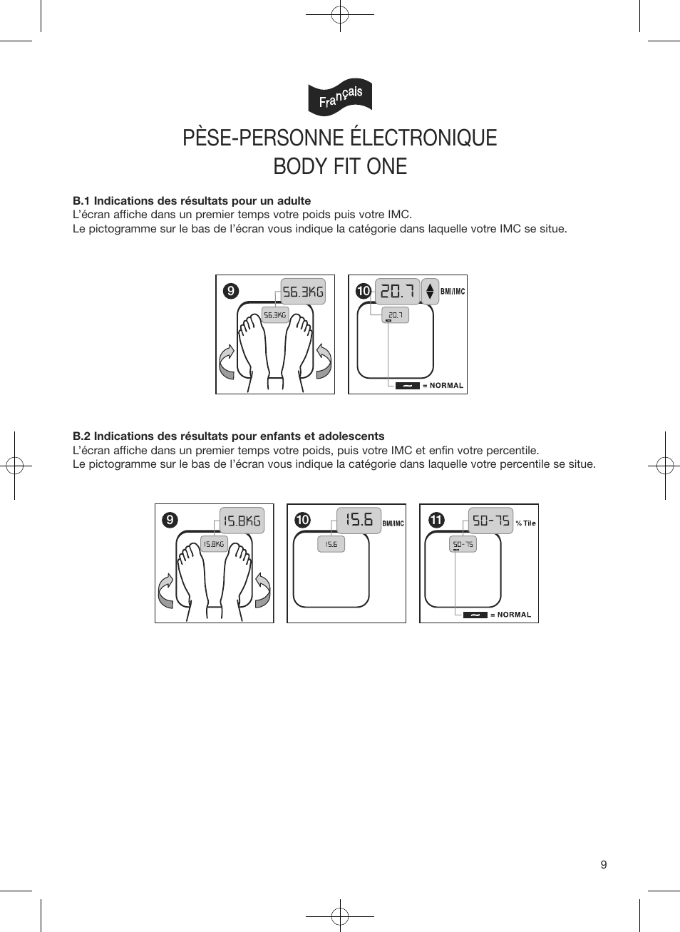 Pèse-personne électronique, Body fit one | Terraillon Body Fit One User Manual | Page 9 / 42