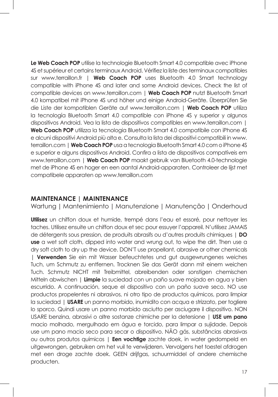 Terraillon Web Coach Pop Blanc User Manual | Page 17 / 20