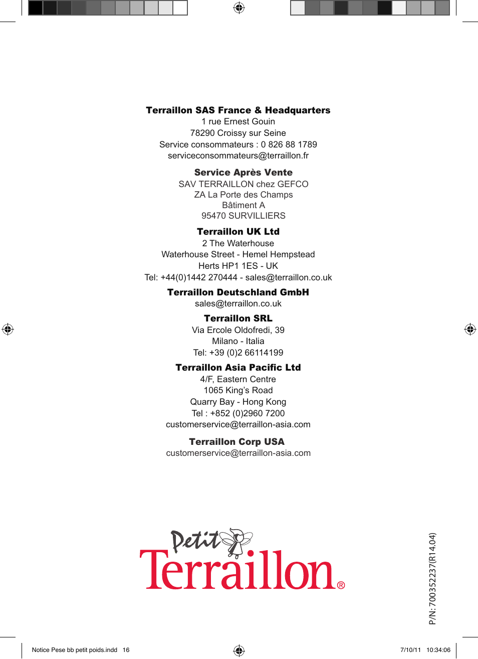 Terraillon Petit Poids User Manual | Page 16 / 16
