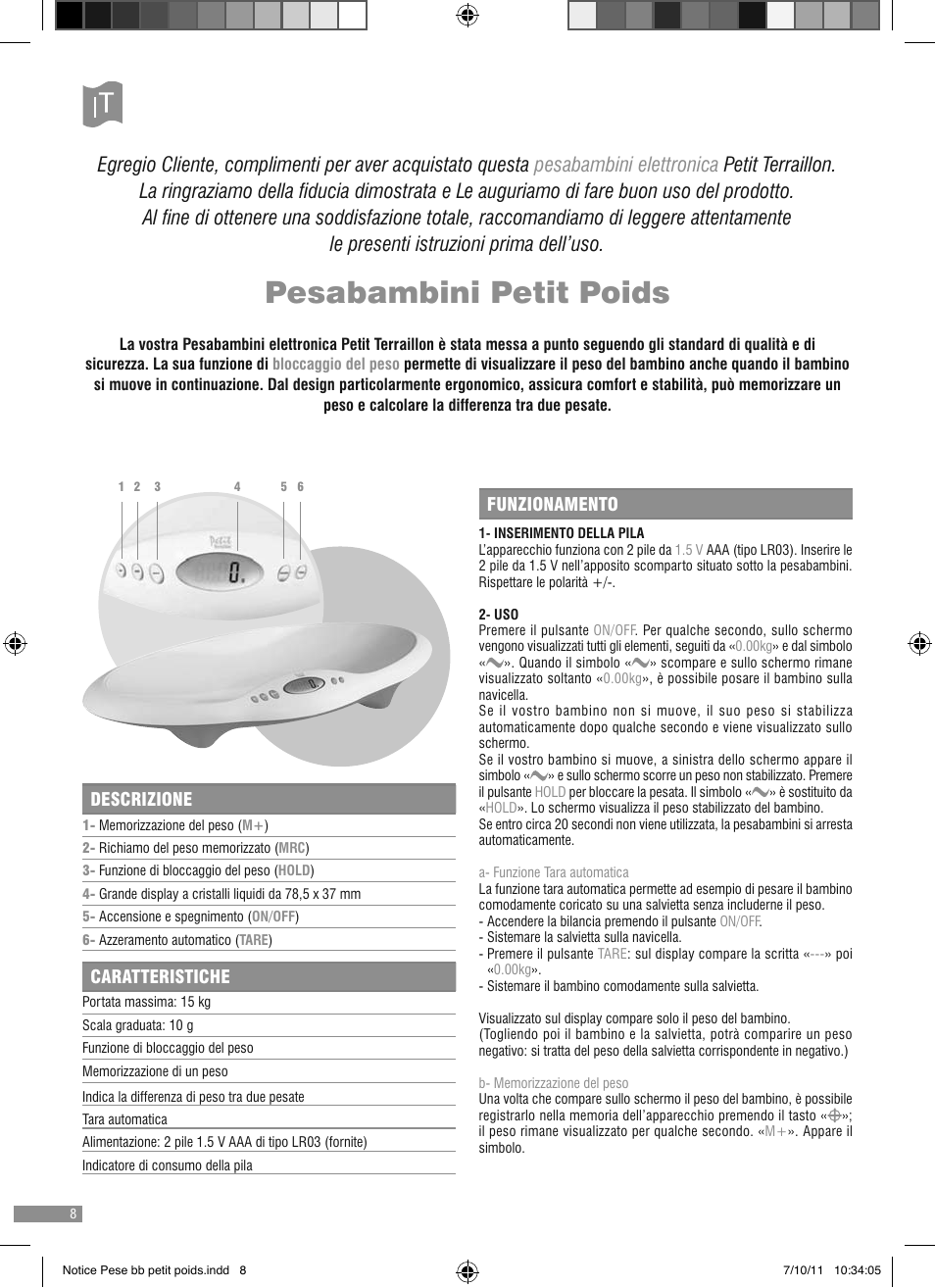Pesabambini petit poids | Terraillon Petit Poids User Manual | Page 8 / 16