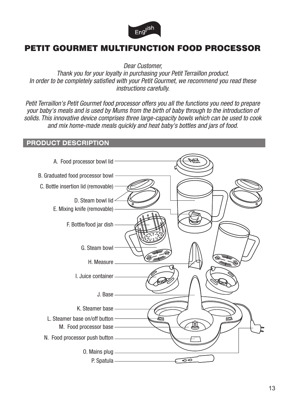 Petit gourmet multifunction food processor | Terraillon Petit Gourmet Style User Manual | Page 11 / 68