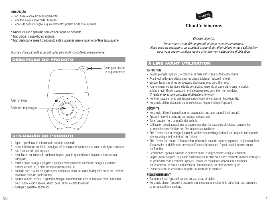 Chauffe biberons | Terraillon Chauffe-Biberon User Manual | Page 3 / 12