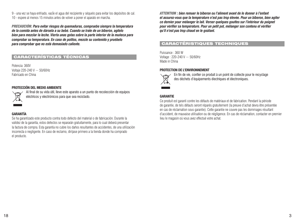 Terraillon Chauffe-Biberon User Manual | Page 5 / 12