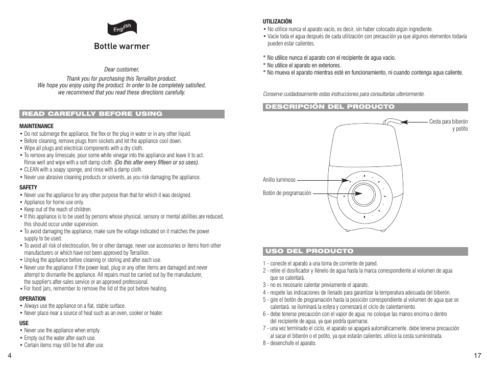 Bottle warmer | Terraillon Chauffe-Biberon User Manual | Page 6 / 12