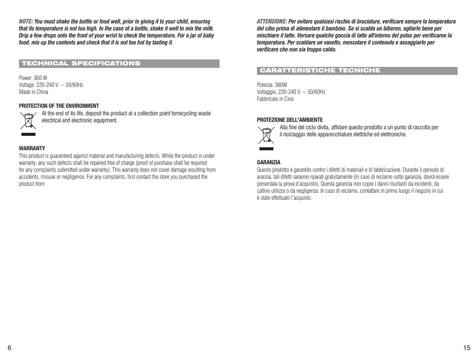 Terraillon Chauffe-Biberon User Manual | Page 8 / 12