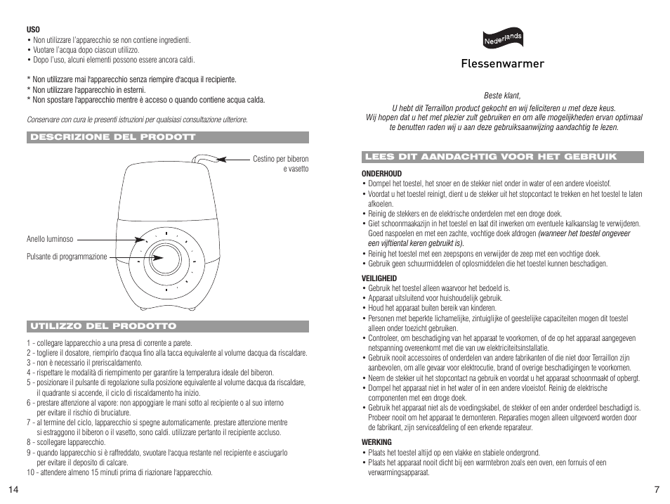 Flessenwarmer | Terraillon Chauffe-Biberon User Manual | Page 9 / 12