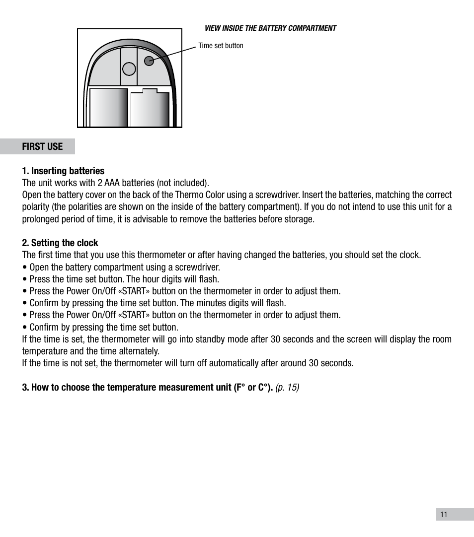 Terraillon Thermo Color User Manual | Page 11 / 52