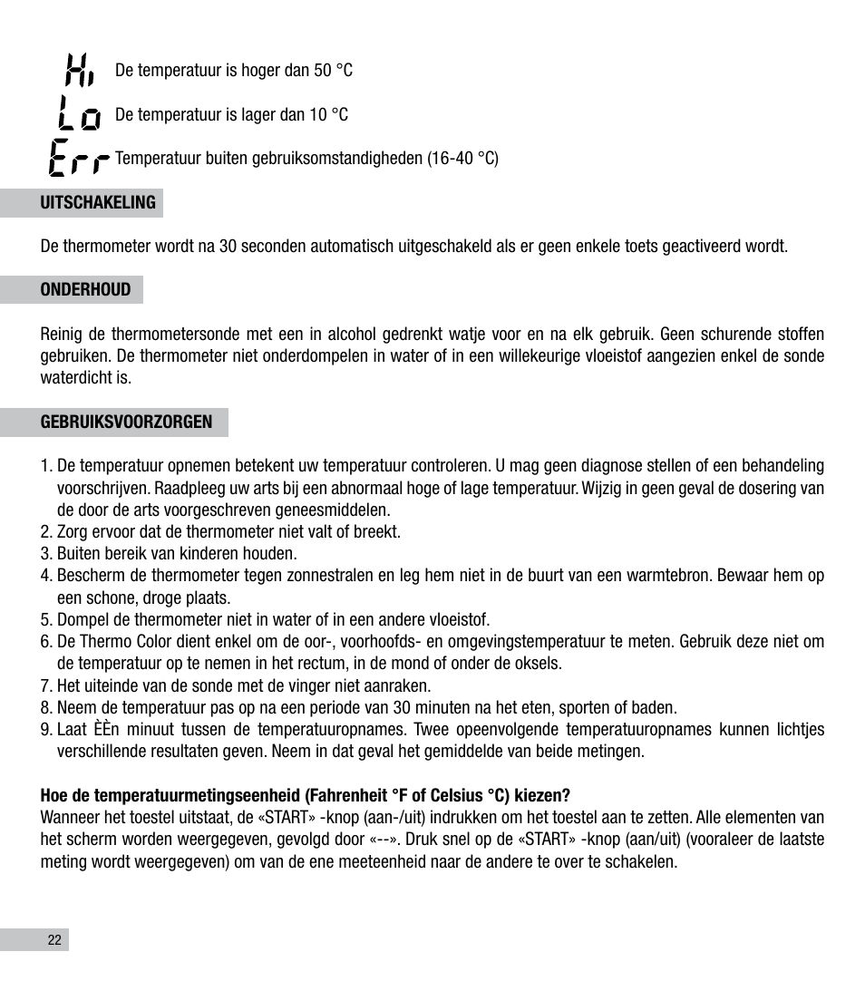 Terraillon Thermo Color User Manual | Page 22 / 52