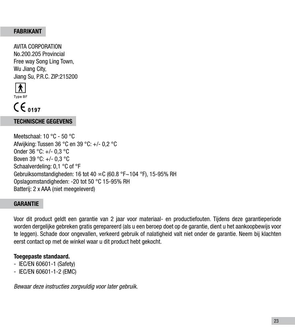 Terraillon Thermo Color User Manual | Page 23 / 52
