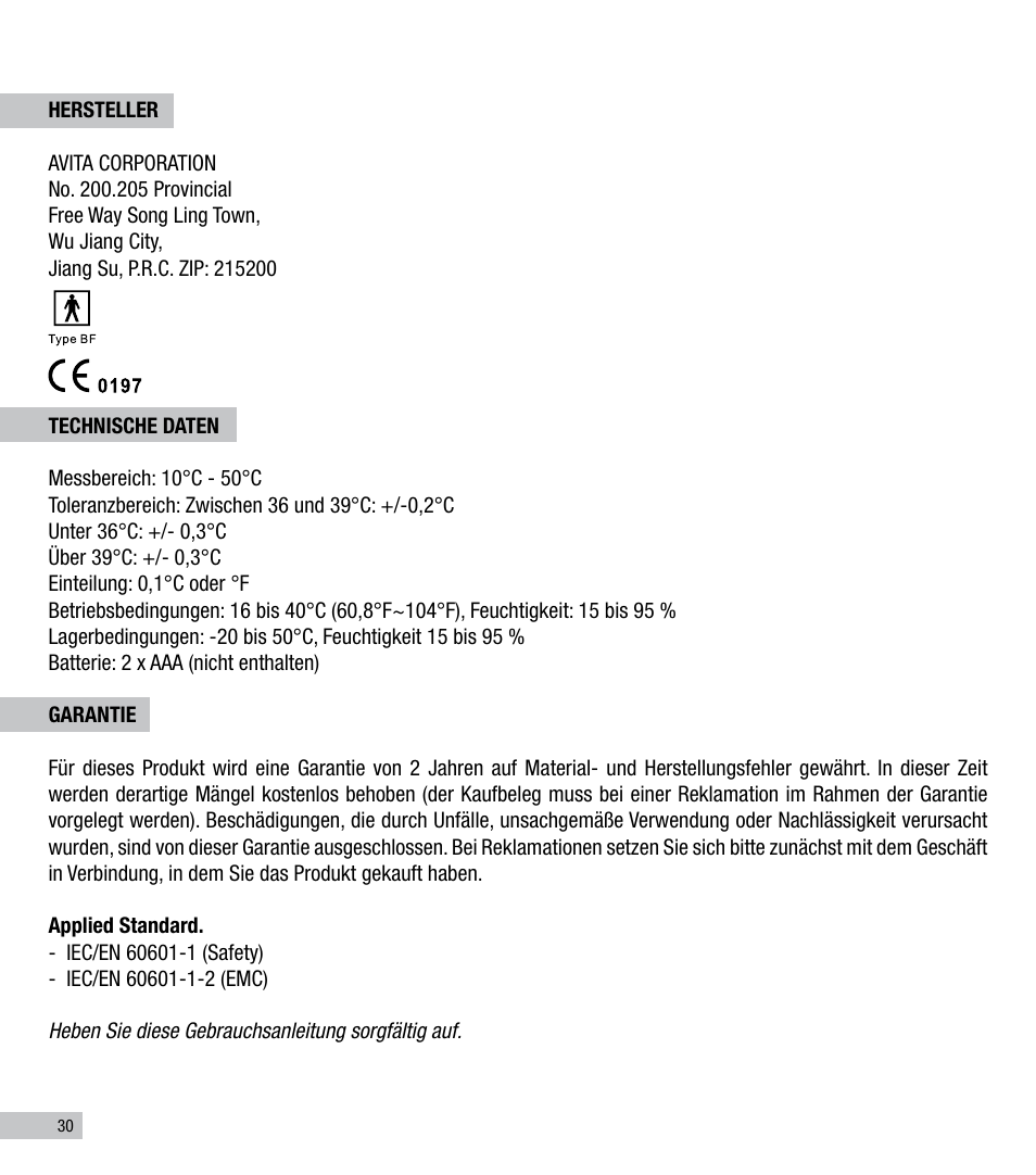 Terraillon Thermo Color User Manual | Page 30 / 52