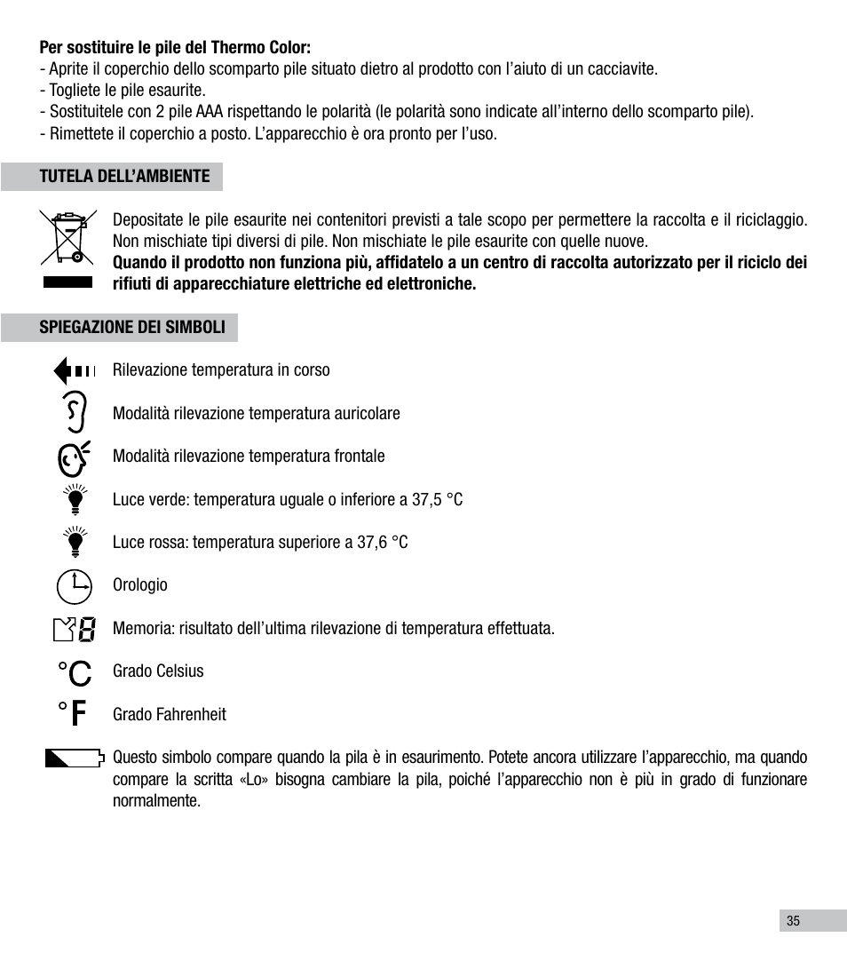 Terraillon Thermo Color User Manual | Page 35 / 52