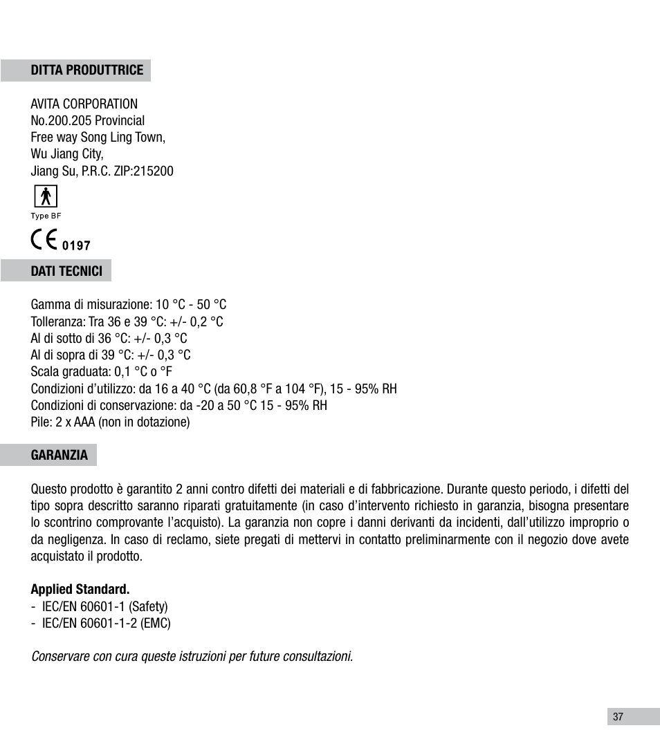 Terraillon Thermo Color User Manual | Page 37 / 52