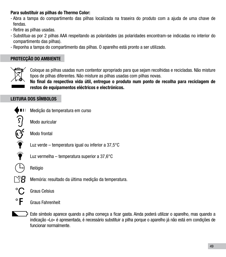 Terraillon Thermo Color User Manual | Page 49 / 52