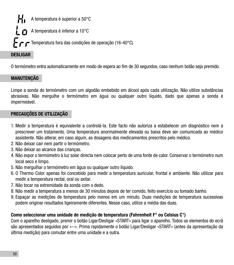 Terraillon Thermo Color User Manual | Page 50 / 52