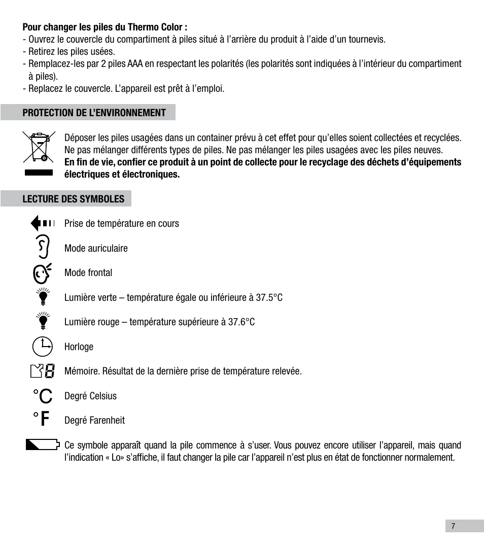 Terraillon Thermo Color User Manual | Page 7 / 52