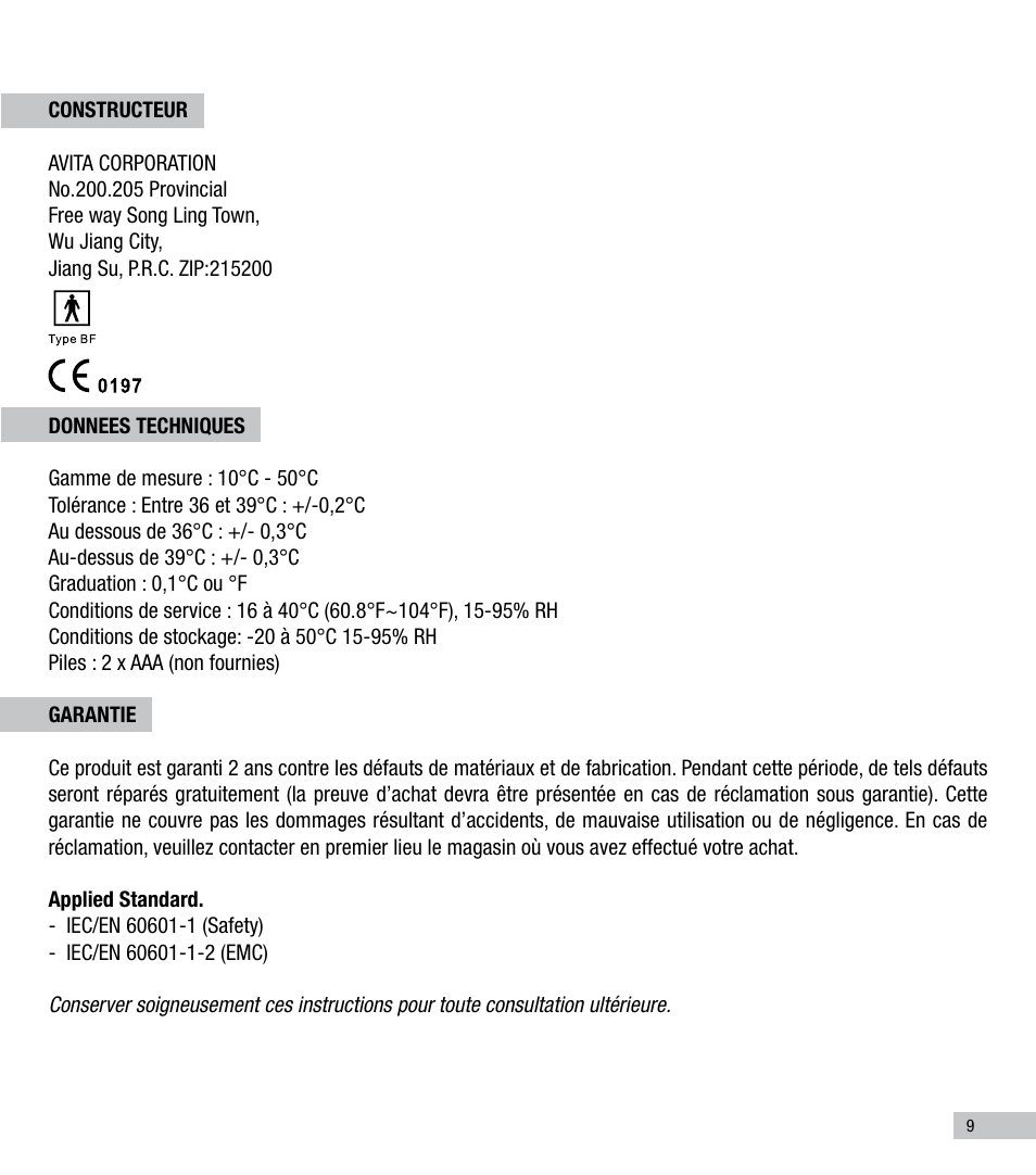 Terraillon Thermo Color User Manual | Page 9 / 52