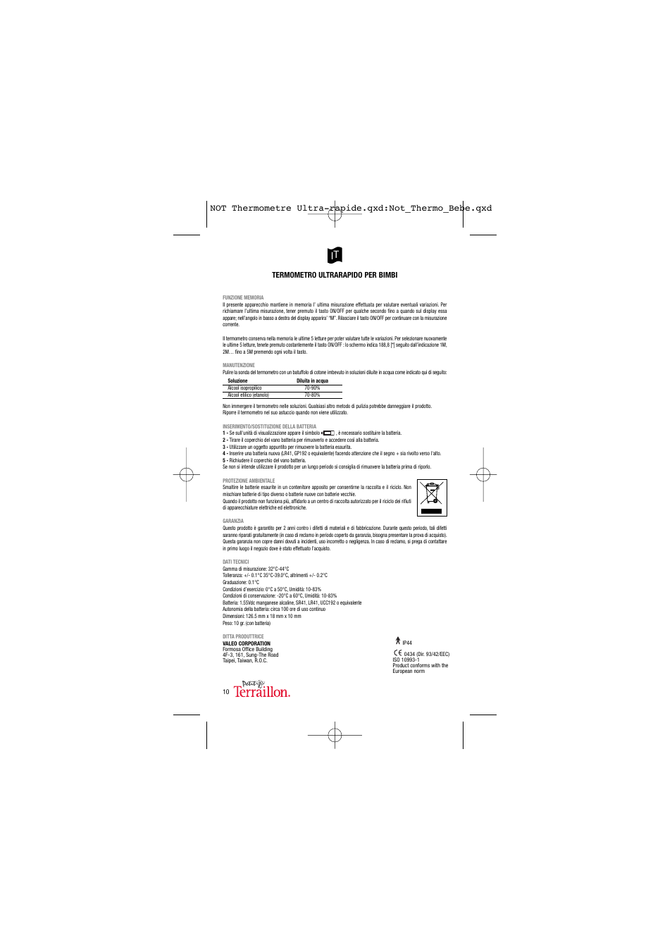 Terraillon Thermo Ultra Rapide User Manual | Page 11 / 18