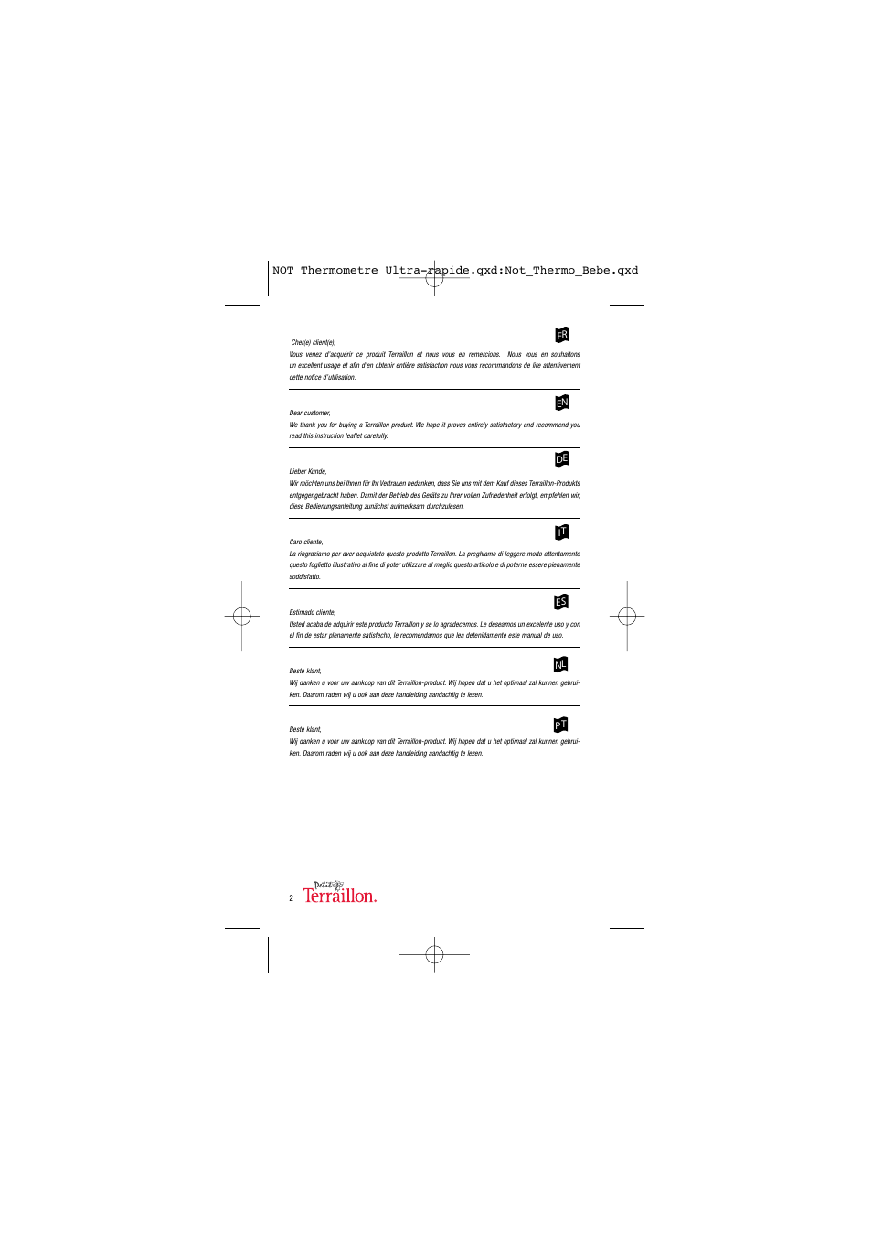 Terraillon Thermo Ultra Rapide User Manual | Page 3 / 18