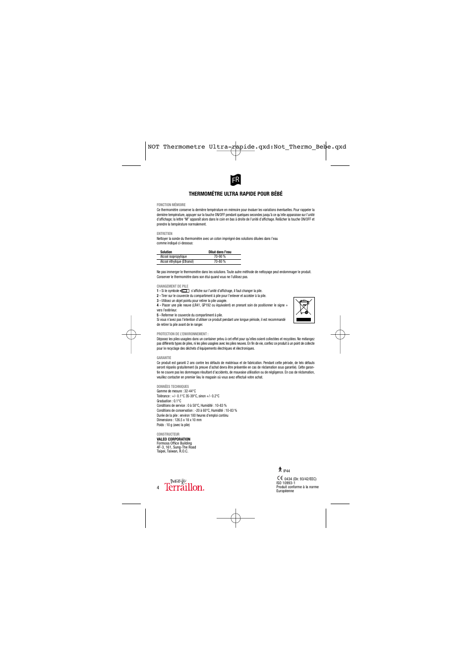 Terraillon Thermo Ultra Rapide User Manual | Page 5 / 18