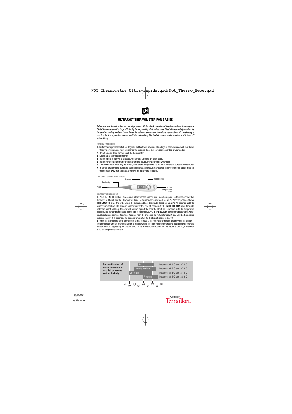 Terraillon Thermo Ultra Rapide User Manual | Page 6 / 18