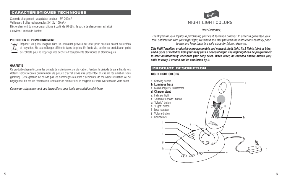 C><=i a><=i 8dadgh | Terraillon Veilleuse Colors Anis User Manual | Page 5 / 22