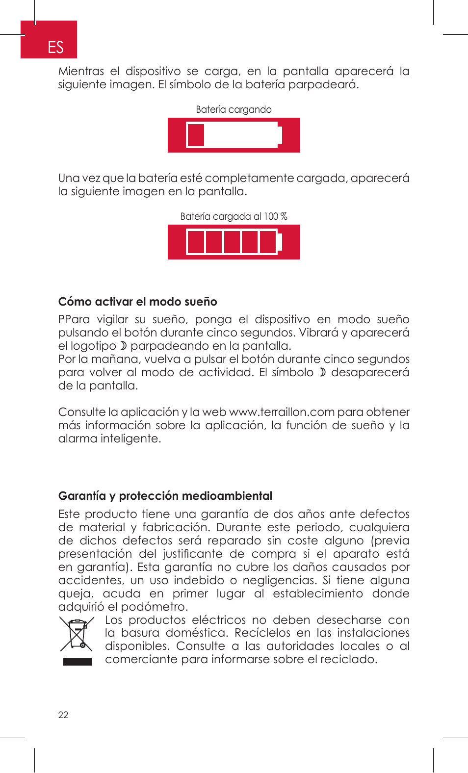 Terraillon Activi-T Band User Manual | Page 22 / 32