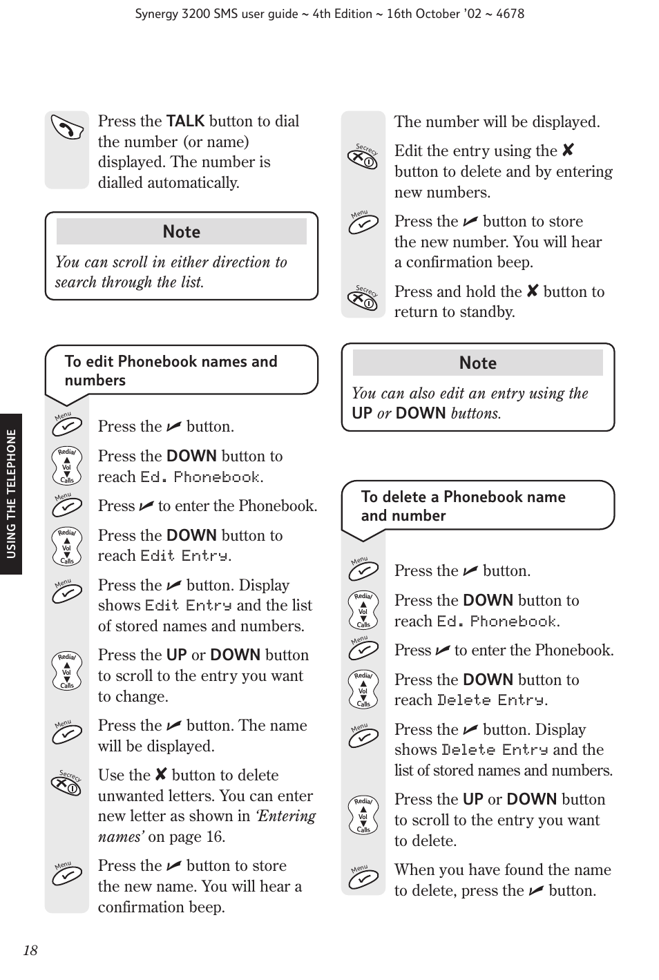 Button to return to standby | BT 3200 SMS User Manual | Page 20 / 48