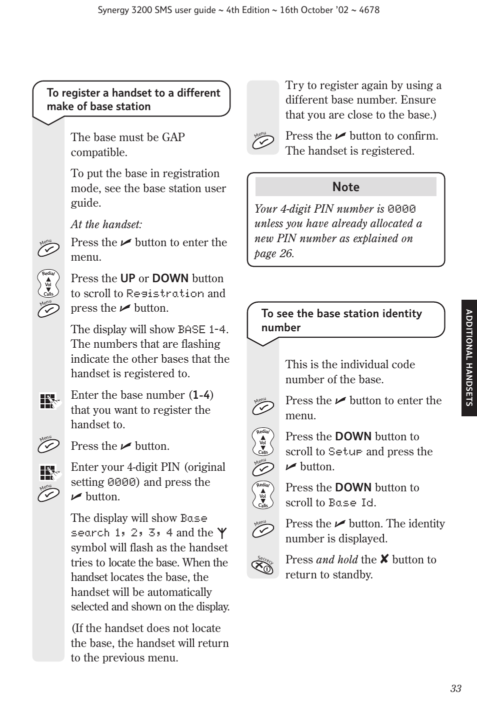 Button to return to standby | BT 3200 SMS User Manual | Page 35 / 48
