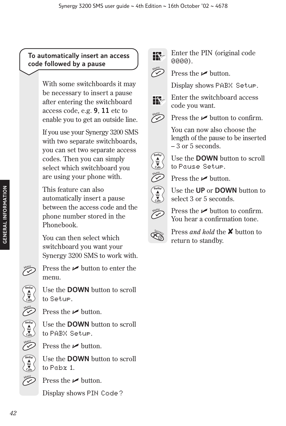 BT 3200 SMS User Manual | Page 44 / 48