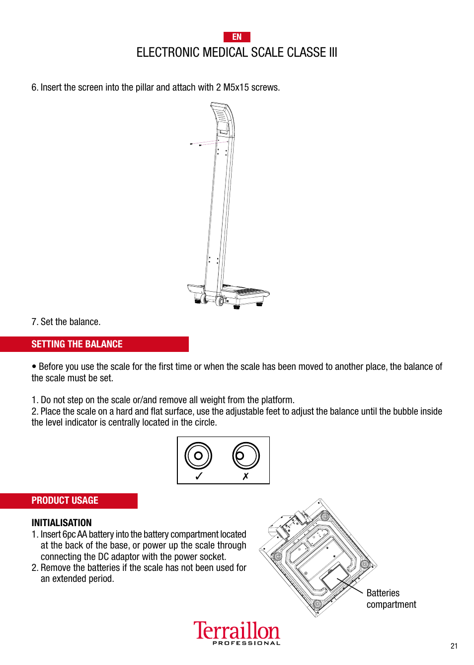 Electronic medical scale classe iii | Terraillon TPRO 6300 User Manual | Page 21 / 46