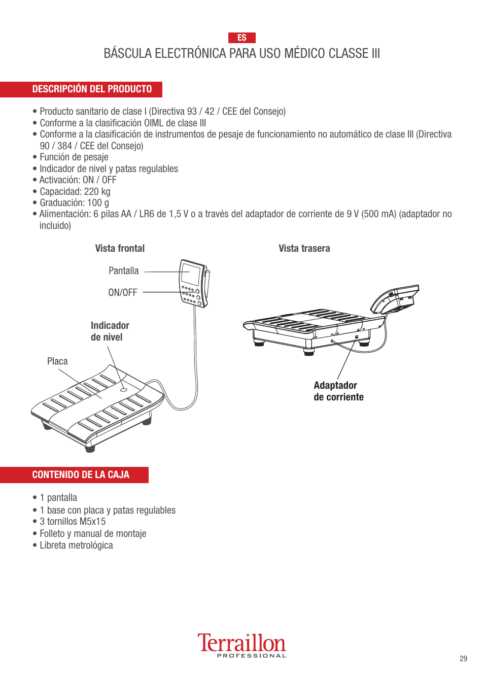 Terraillon TPRO 6200 User Manual | Page 29 / 40