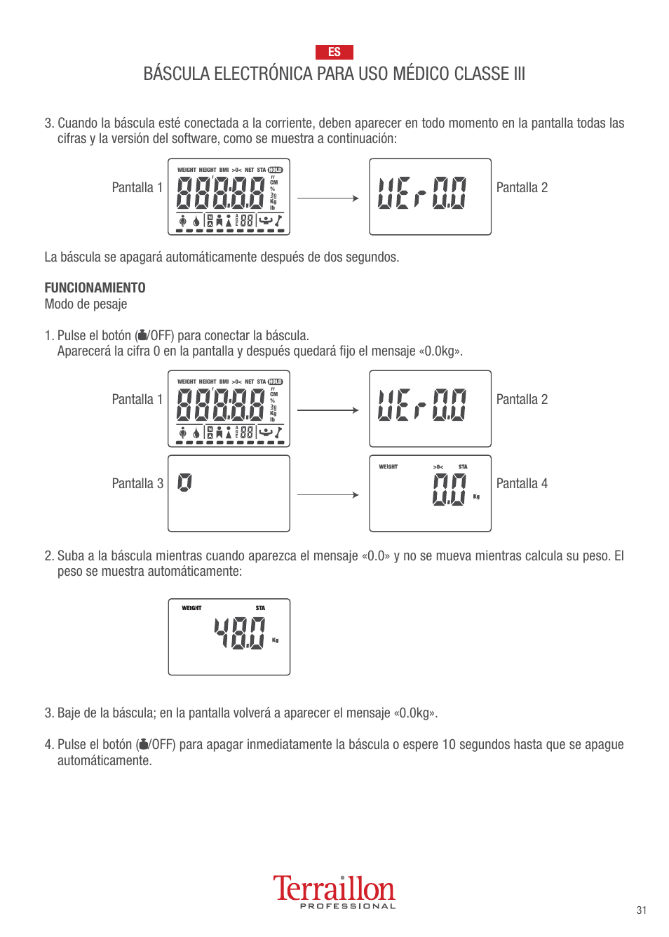 0antalla | Terraillon TPRO 6200 User Manual | Page 31 / 40