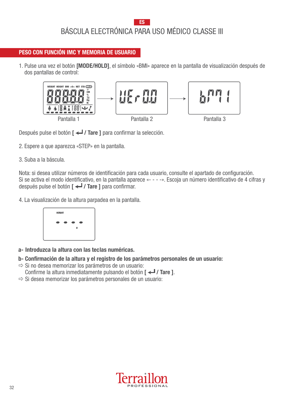 Terraillon TPRO 6200 User Manual | Page 32 / 40