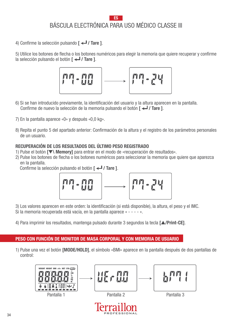 Terraillon TPRO 6200 User Manual | Page 34 / 40