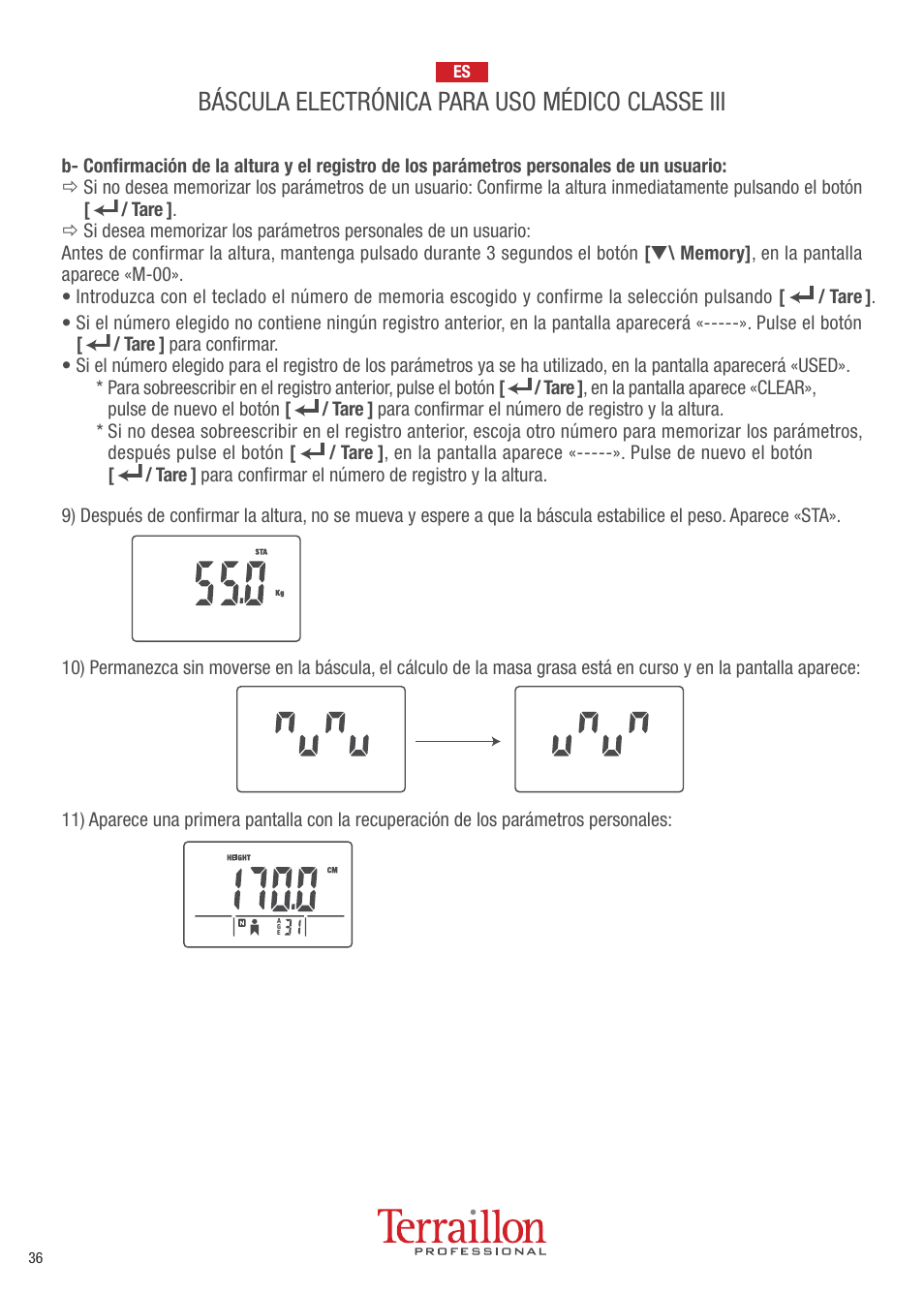 Terraillon TPRO 6200 User Manual | Page 36 / 40