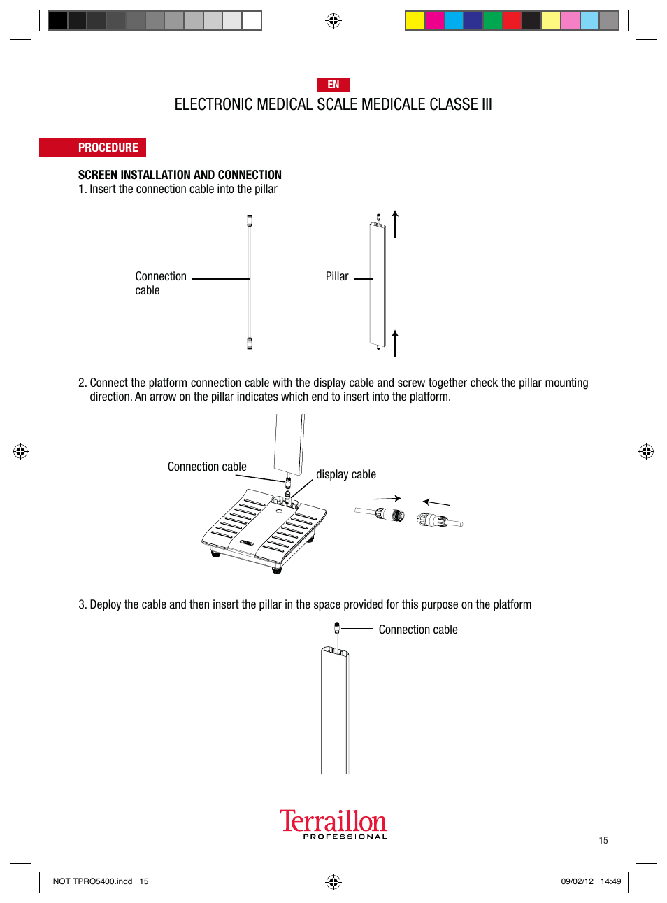 Electronic medical scale medicale classe iii | Terraillon TPRO 5400 User Manual | Page 15 / 34