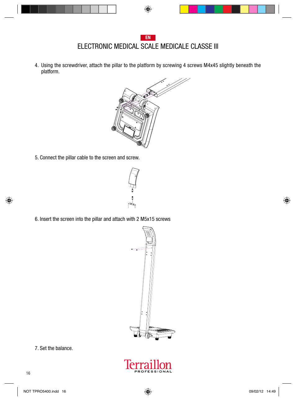 Electronic medical scale medicale classe iii | Terraillon TPRO 5400 User Manual | Page 16 / 34