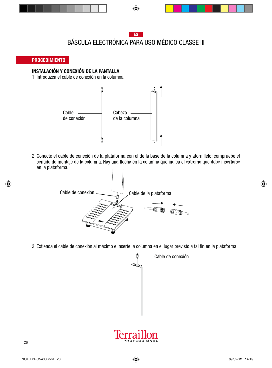 Báscula electrónica para uso médico classe iii | Terraillon TPRO 5400 User Manual | Page 26 / 34