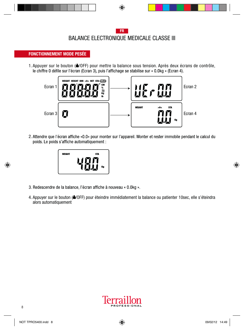 Balance electronique medicale classe iii | Terraillon TPRO 5400 User Manual | Page 8 / 34