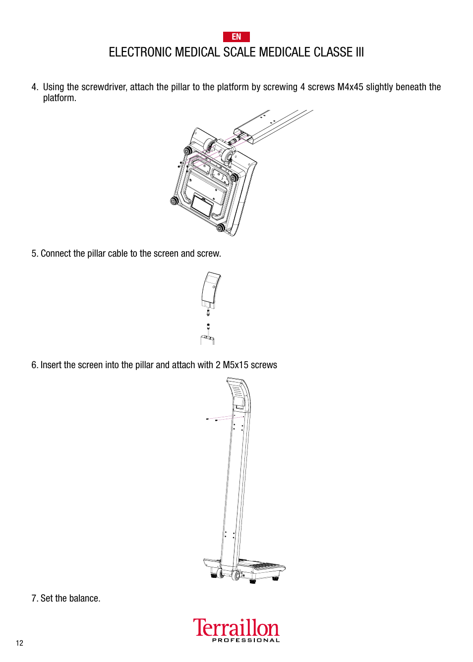 Electronic medical scale medicale classe iii | Terraillon TPRO 5300 User Manual | Page 12 / 22