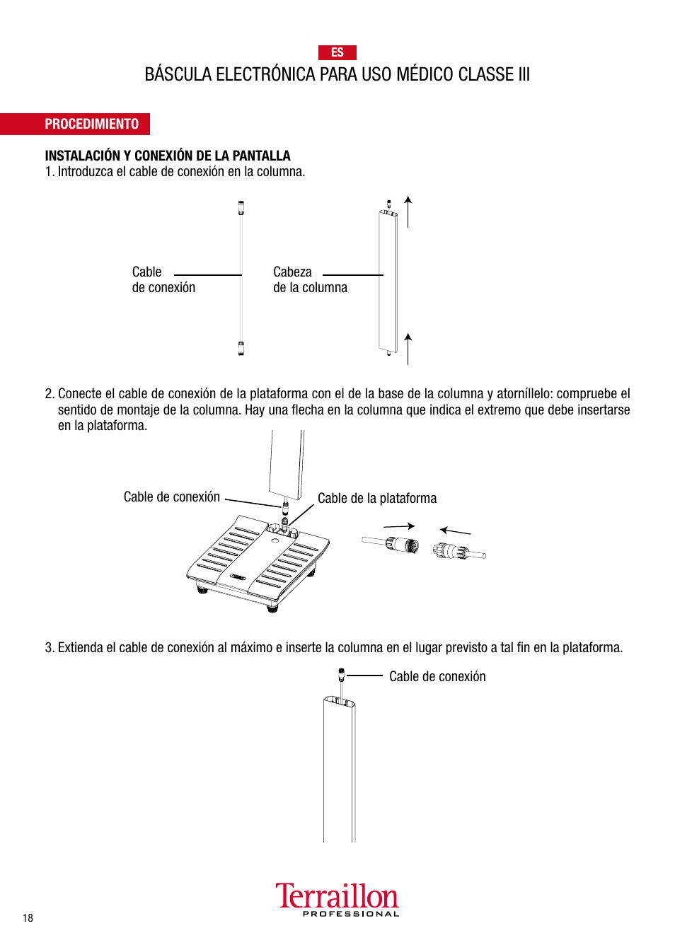 Báscula electrónica para uso médico classe iii | Terraillon TPRO 5300 User Manual | Page 18 / 22