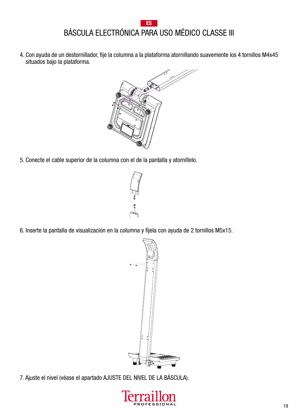 Báscula electrónica para uso médico classe iii | Terraillon TPRO 5300 User Manual | Page 19 / 22