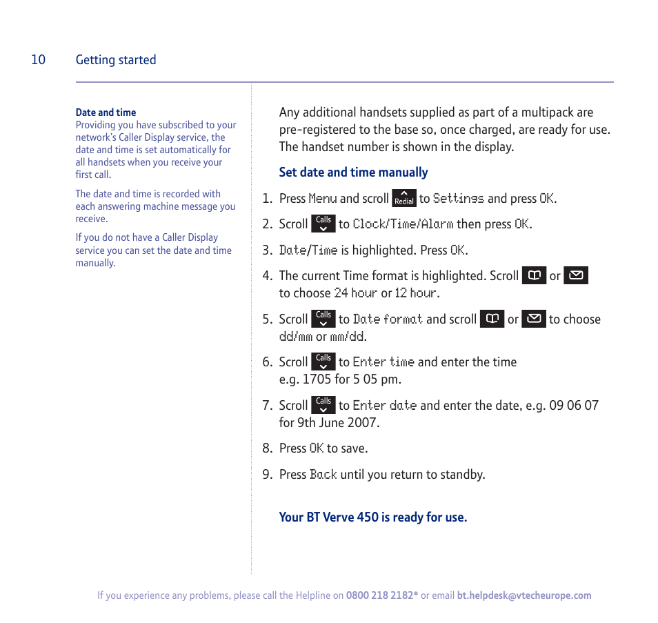 BT verve 450 User Manual | Page 10 / 80