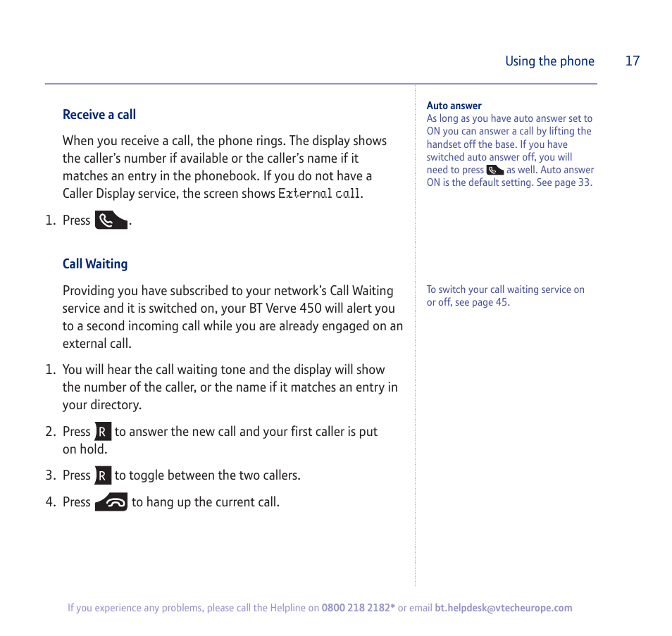 BT verve 450 User Manual | Page 17 / 80