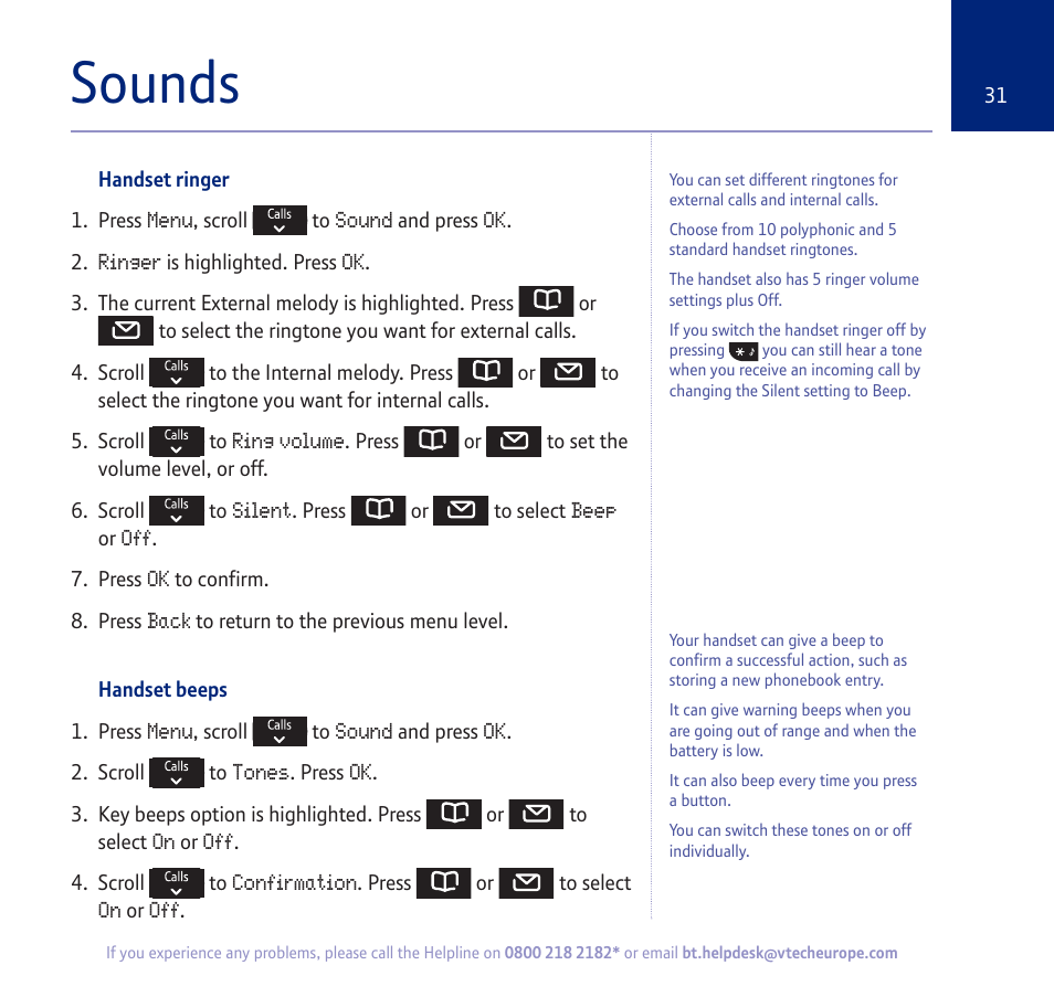 Sounds | BT verve 450 User Manual | Page 31 / 80