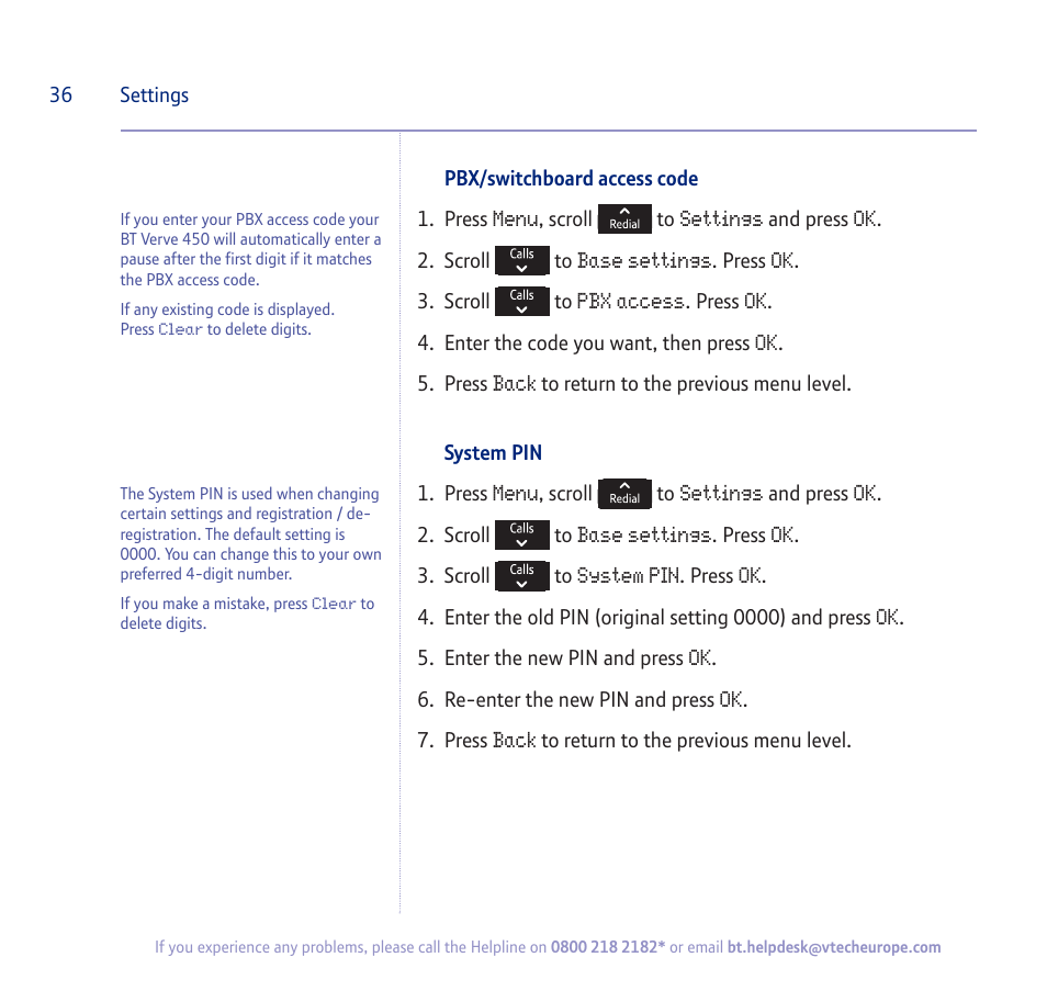 BT verve 450 User Manual | Page 36 / 80